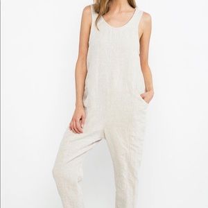 Elizabeth Suzann Clyde Jumpsuit Linen in Flax S